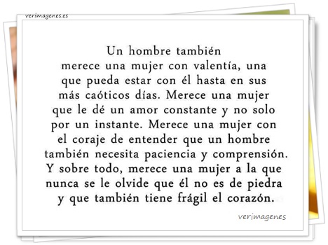 Imagen de Un Hombre También Merece Una Mujer Con Valentía